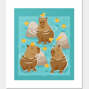 Capybaras Chilling Posters and Art